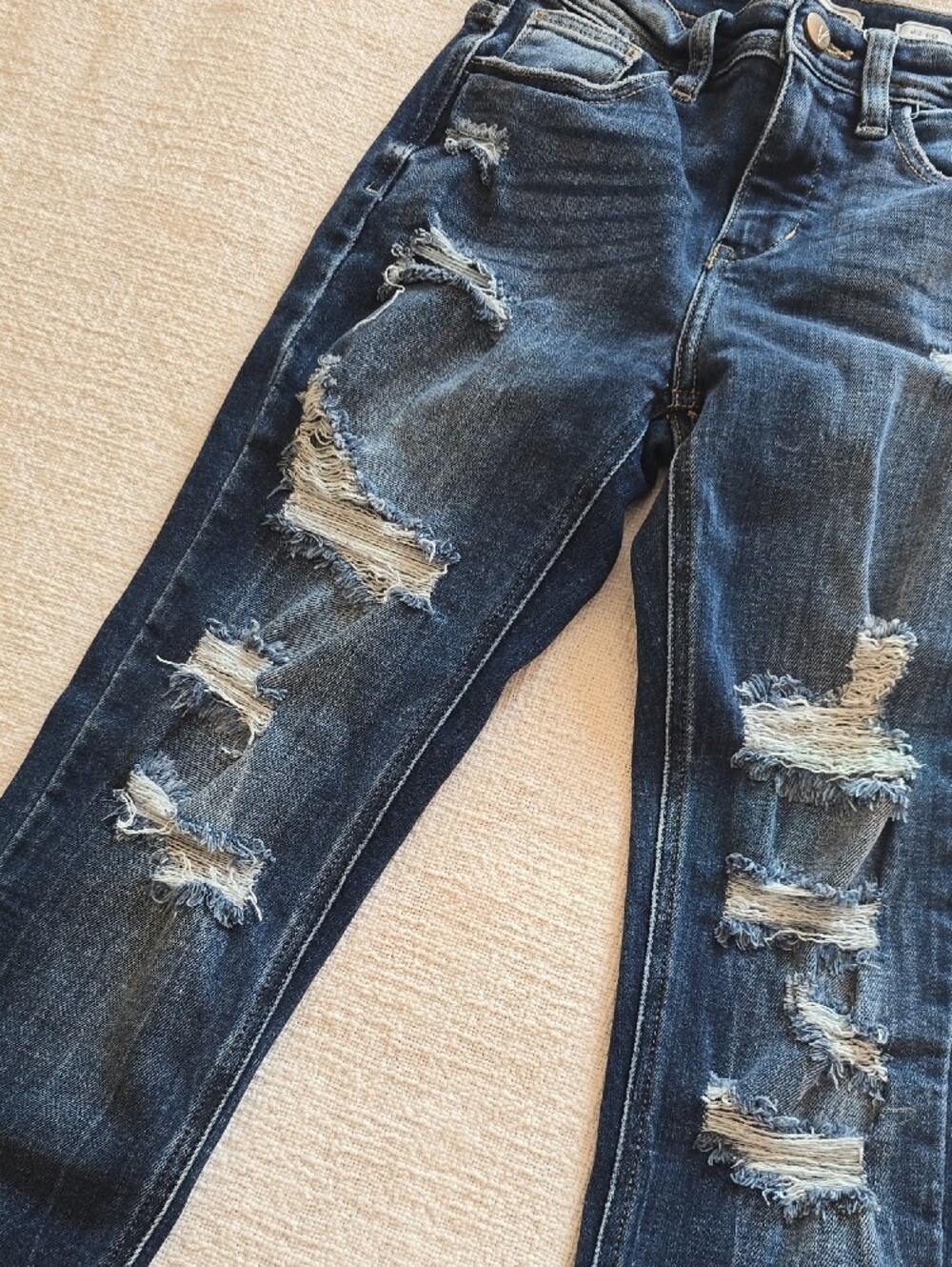 KanCan Ripped Dark Blue Skinny Jeans - Picture 6 of 7